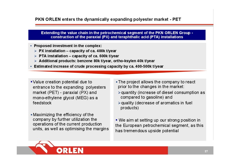 Q3 2005 – PKN Orlen SA – slide 27