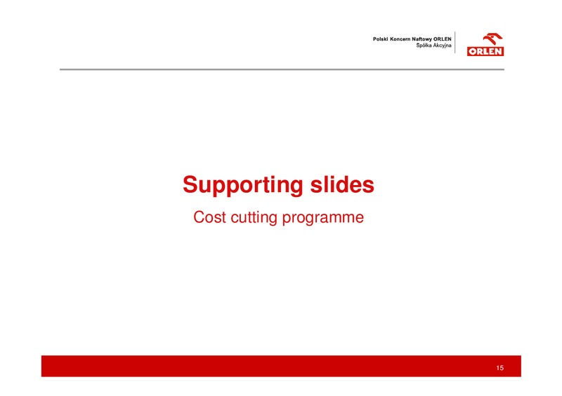Q3 2004 RESULTS – PKN Orlen SA – slide 15