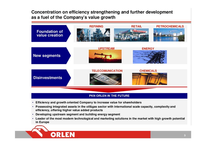 INVESTOR PRESENTATION – PKN Orlen SA – slide 3