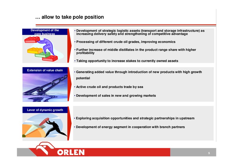INVESTOR PRESENTATION – PKN Orlen SA – slide 5