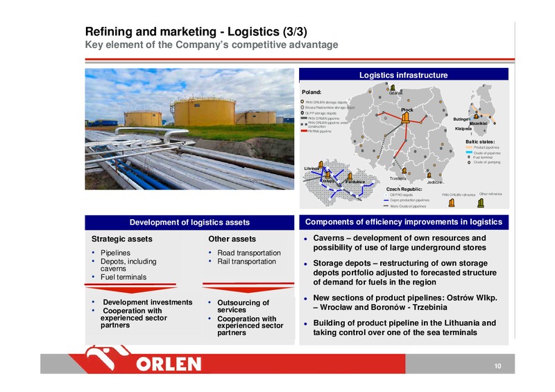 INVESTOR PRESENTATION – PKN Orlen SA – slide 10