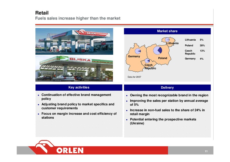 INVESTOR PRESENTATION – PKN Orlen SA – slide 11