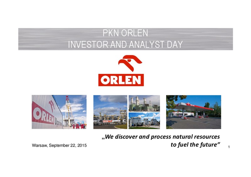 September 2015 Investor Presentation – PKN Orlen SA – slide 1