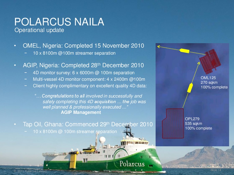 Q4 2010 REPORT – Polarcus – slide 13