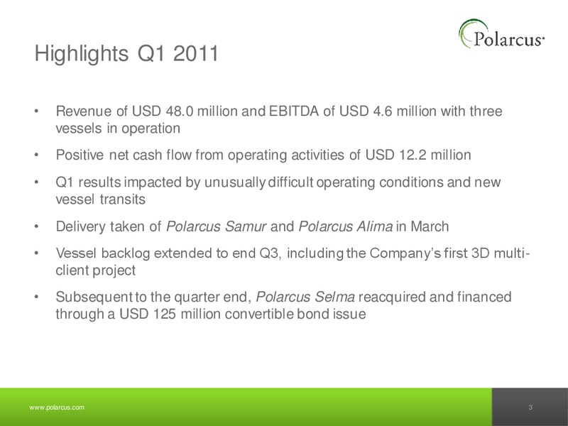 Q1 2011 REPORT – Polarcus – slide 2