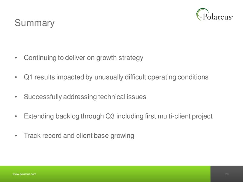 Q1 2011 REPORT – Polarcus – slide 22