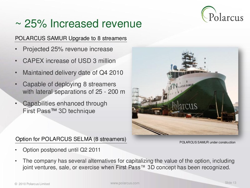 Q3 2010 REPORT – Polarcus – slide 12