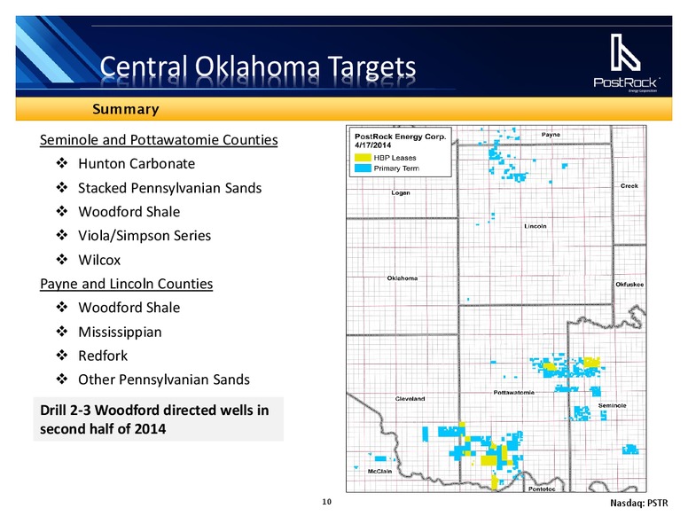PRESENTATION – Postrock Energy Corp – slide 9