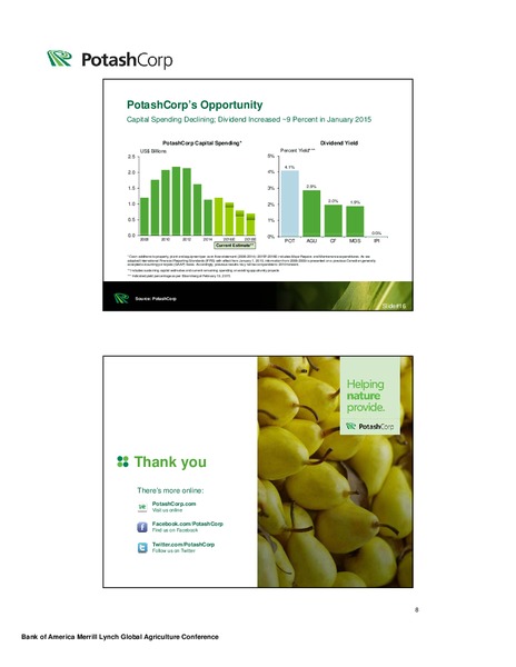 BANK OF AMERICA MERRILL LYNCH GLOBAL AGRICULTURE CONFERENCE – Potash Corp – slide 8