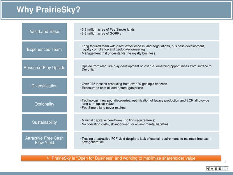 Corporate Presentation – Prairiesky Royalty Ltd. – slide 19