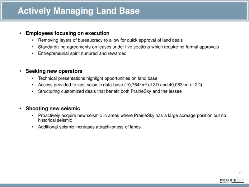CORPORATE PRESENTATION – Prairiesky Royalty Ltd. – slide 17
