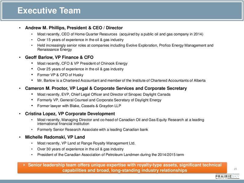 CORPORATE PRESENTATION – Prairiesky Royalty Ltd. – slide 25