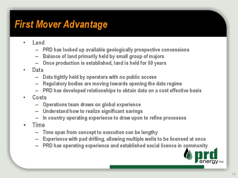 Corporate Overview – Prd Energy Inc. – slide 29
