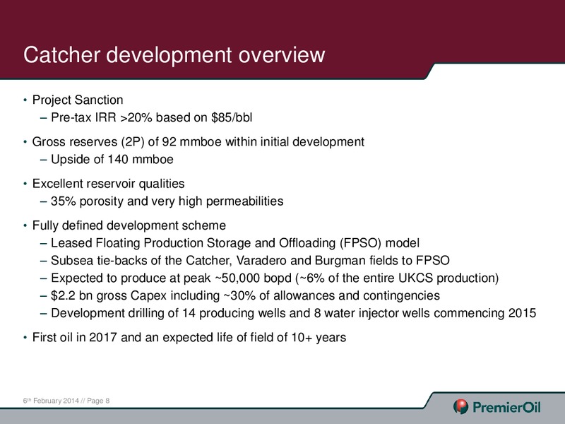CAPITAL MARKETS PRESENTATION – Premier Oil – slide 8