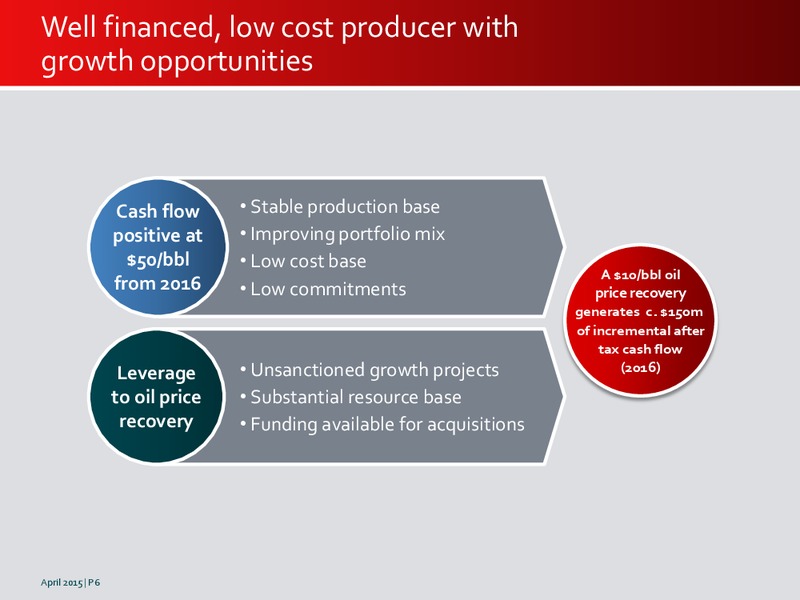 INVESTOR PRESENTATION – Premier Oil – slide 6