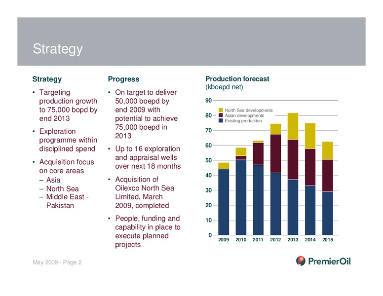 INVESTOR PRESENTATION – Premier Oil – slide 2