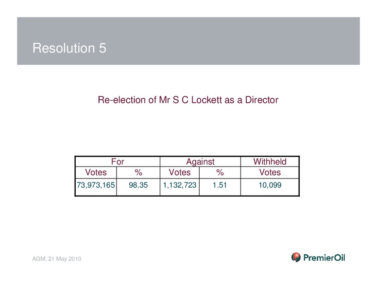 AGM – Premier Oil – slide 13