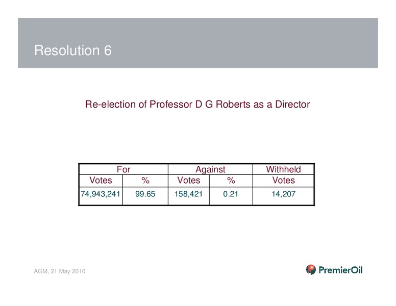 AGM – Premier Oil – slide 14