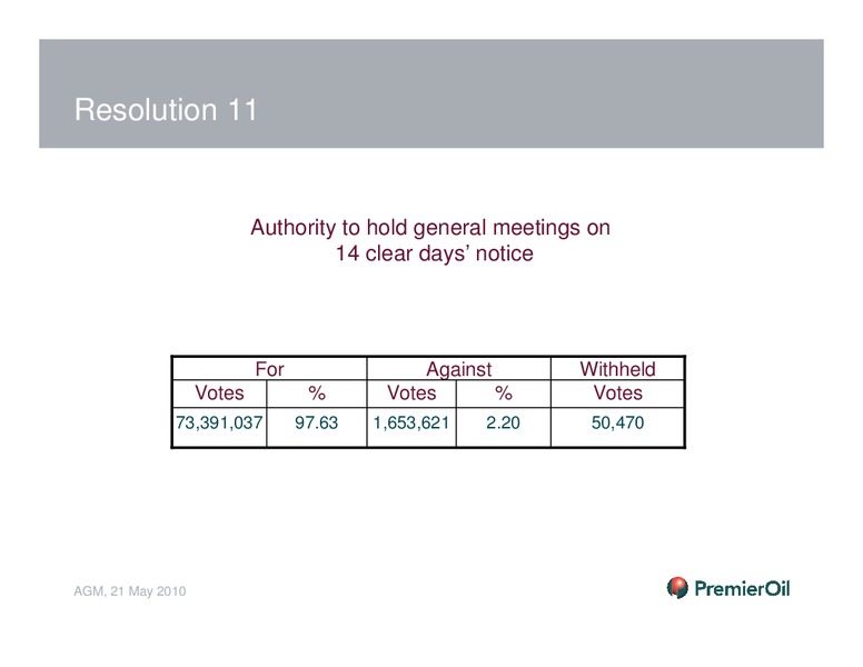 AGM – Premier Oil – slide 19