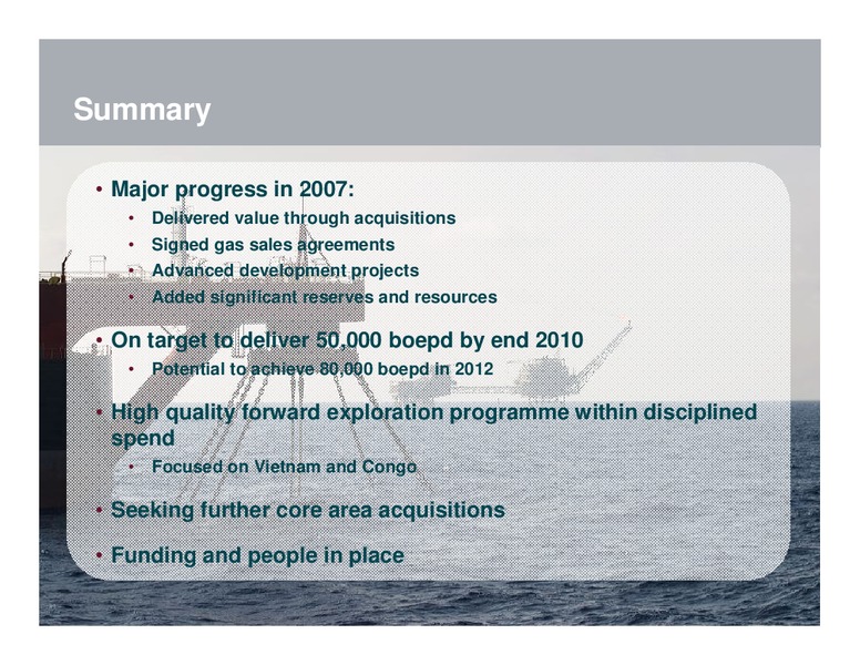INVESTOR PRESENTATION – Premier Oil – slide 6
