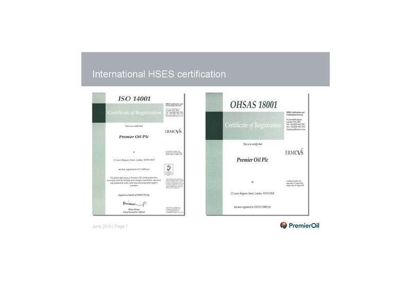 INVESTOR PRESENTATION – Premier Oil – slide 8