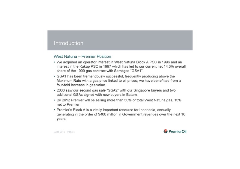 INVESTOR PRESENTATION – Premier Oil – slide 5