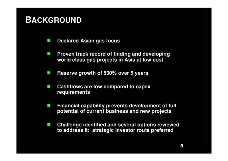 INVESTOR PRESENTATION – Premier Oil – slide 7