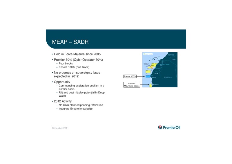 MEAP AND ENB EXPLORATION – Premier Oil – slide 10