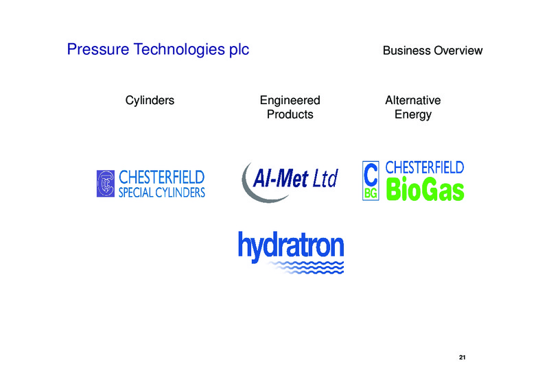 DECEMBER 2011 INVESTOR PRESENTATION – PRESSURE TECHNOLOGIES – slide 21