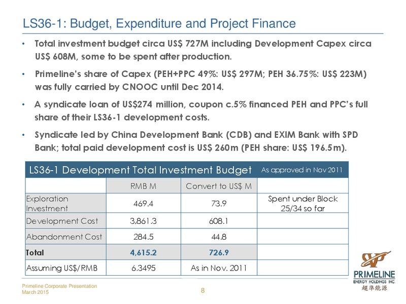 CORPORATE PRESENTATION – Primal Energy Corporation – slide 8