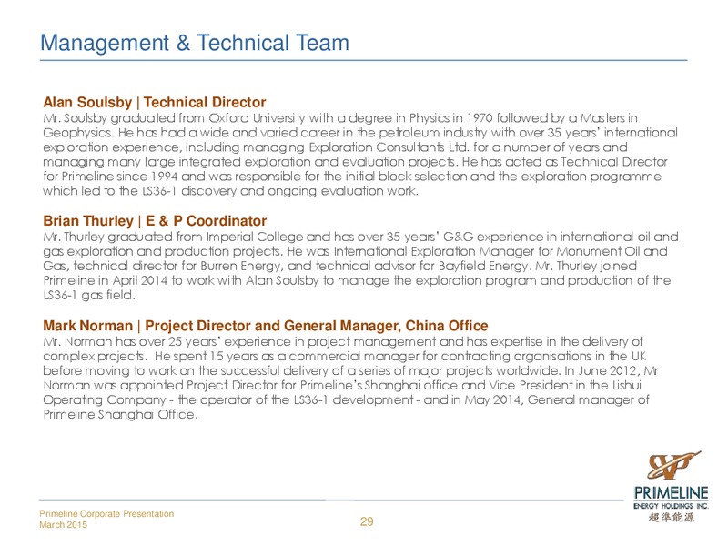 CORPORATE PRESENTATION – Primal Energy Corporation – slide 29