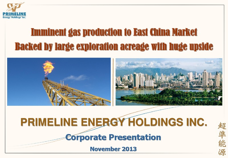 CORPORATE PRESENTATION – Primeline Energy Holdings – slide 1