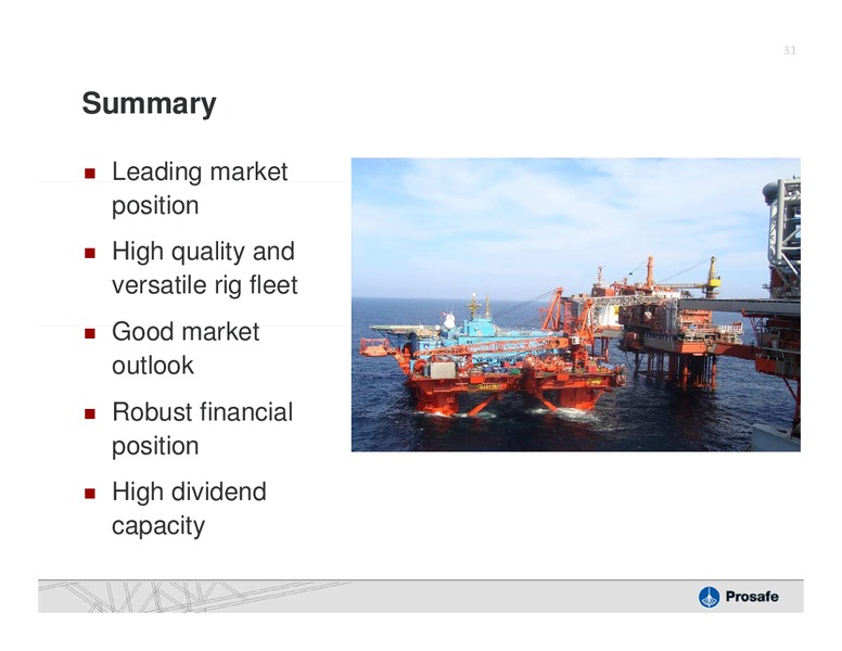 Q3 2011 EARNINGS CALL – Prosafe Se – slide 30