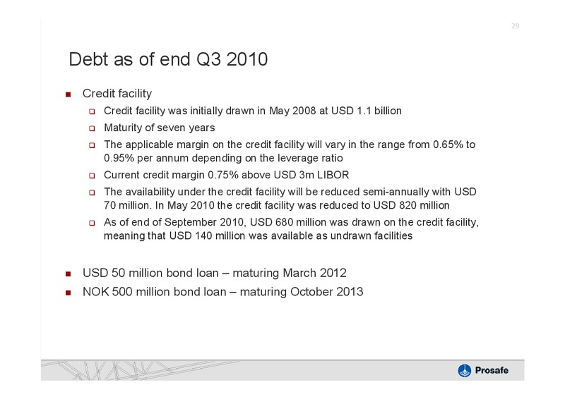 Q3 2010 RESULTS – Prosafe Se – slide 28