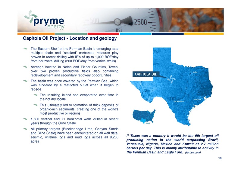 AGM – Pryme Energy Limited – slide 18