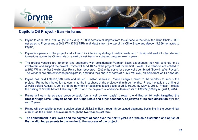 AGM – Pryme Energy Limited – slide 19