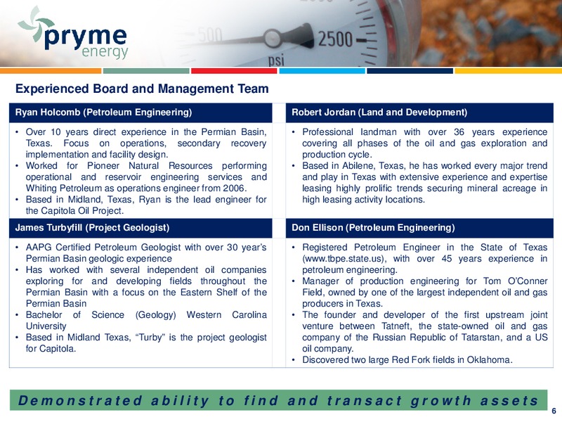 INVESTOR PRESENTATION – Pryme Energy Limited – slide 5
