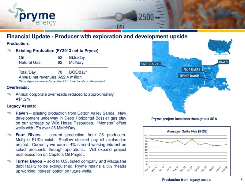 INVESTOR PRESENTATION – Pryme Energy Limited – slide 6
