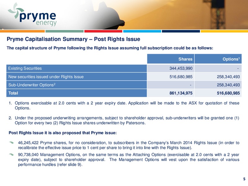 INVESTOR PRESENTATION – Pryme Energy Limited – slide 4