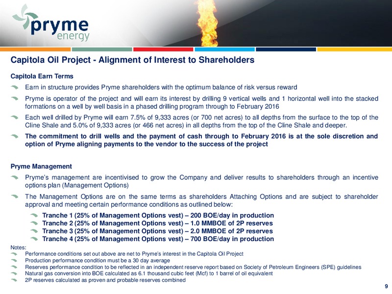 INVESTOR PRESENTATION – Pryme Energy Limited – slide 8