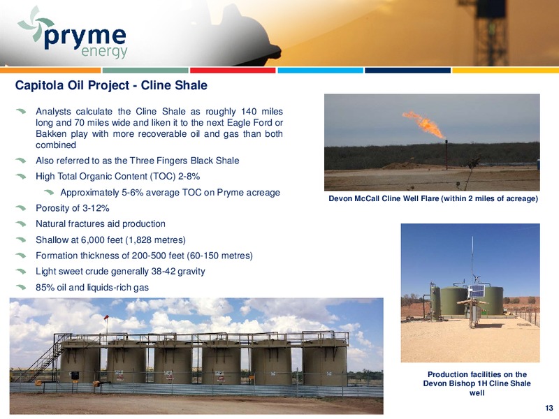 INVESTOR PRESENTATION – Pryme Energy Limited – slide 12