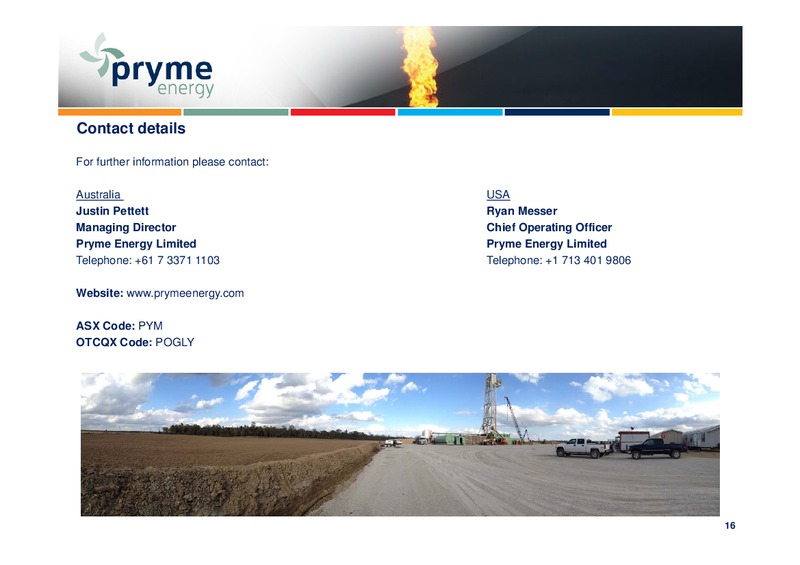 AGM OF SHAREHOLDERS – Pryme Energy Limited – slide 15