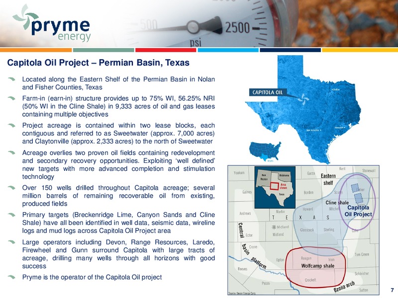 Update and Investor Presentation – Pryme Energy Limited – slide 7
