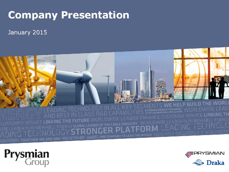 Company Presentation – Prysmian Group – slide 1