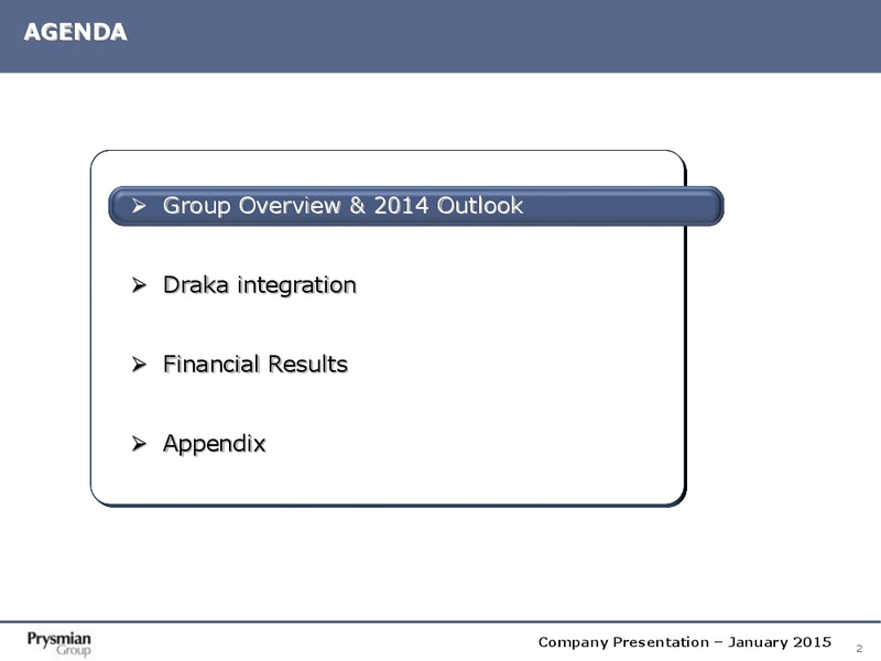Company Presentation – Prysmian Group – slide 2