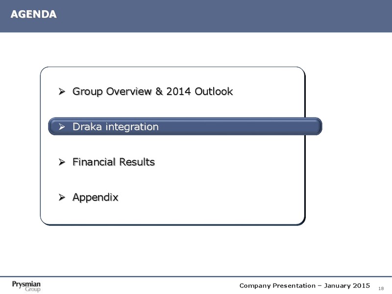 Company Presentation – Prysmian Group – slide 18