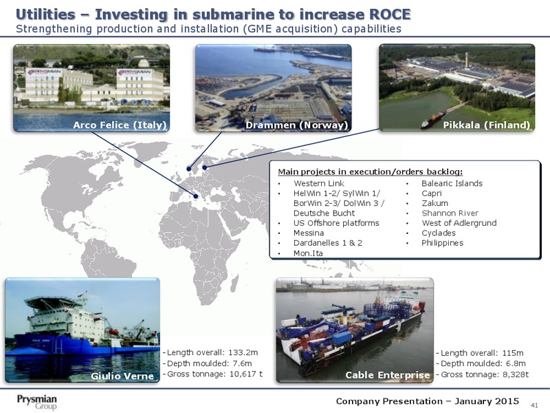 Company Presentation – Prysmian Group – slide 41