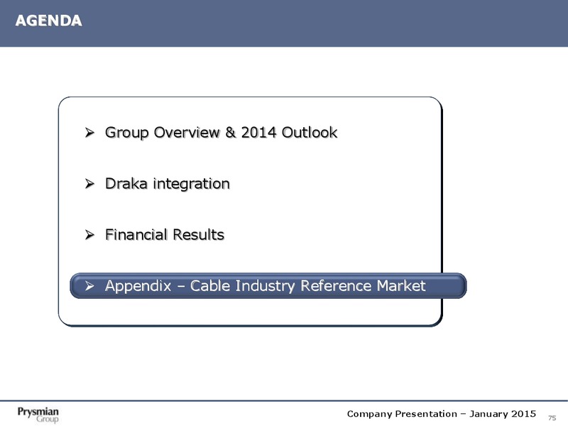 Company Presentation – Prysmian Group – slide 75