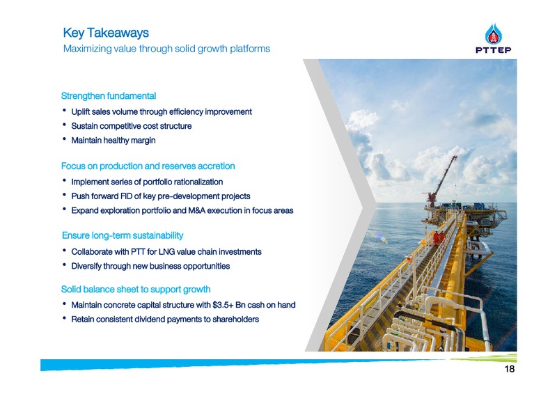 Finansia Investment Conference – PTTEP – slide 18