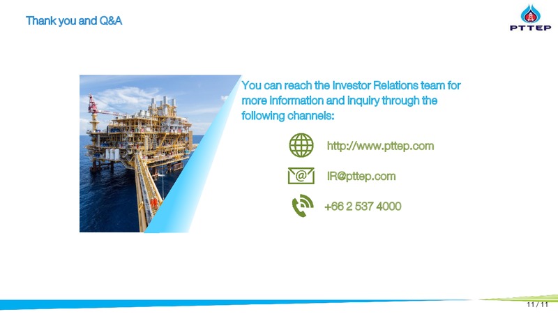 2019 Financial Results Conference – PTTEP – slide 11